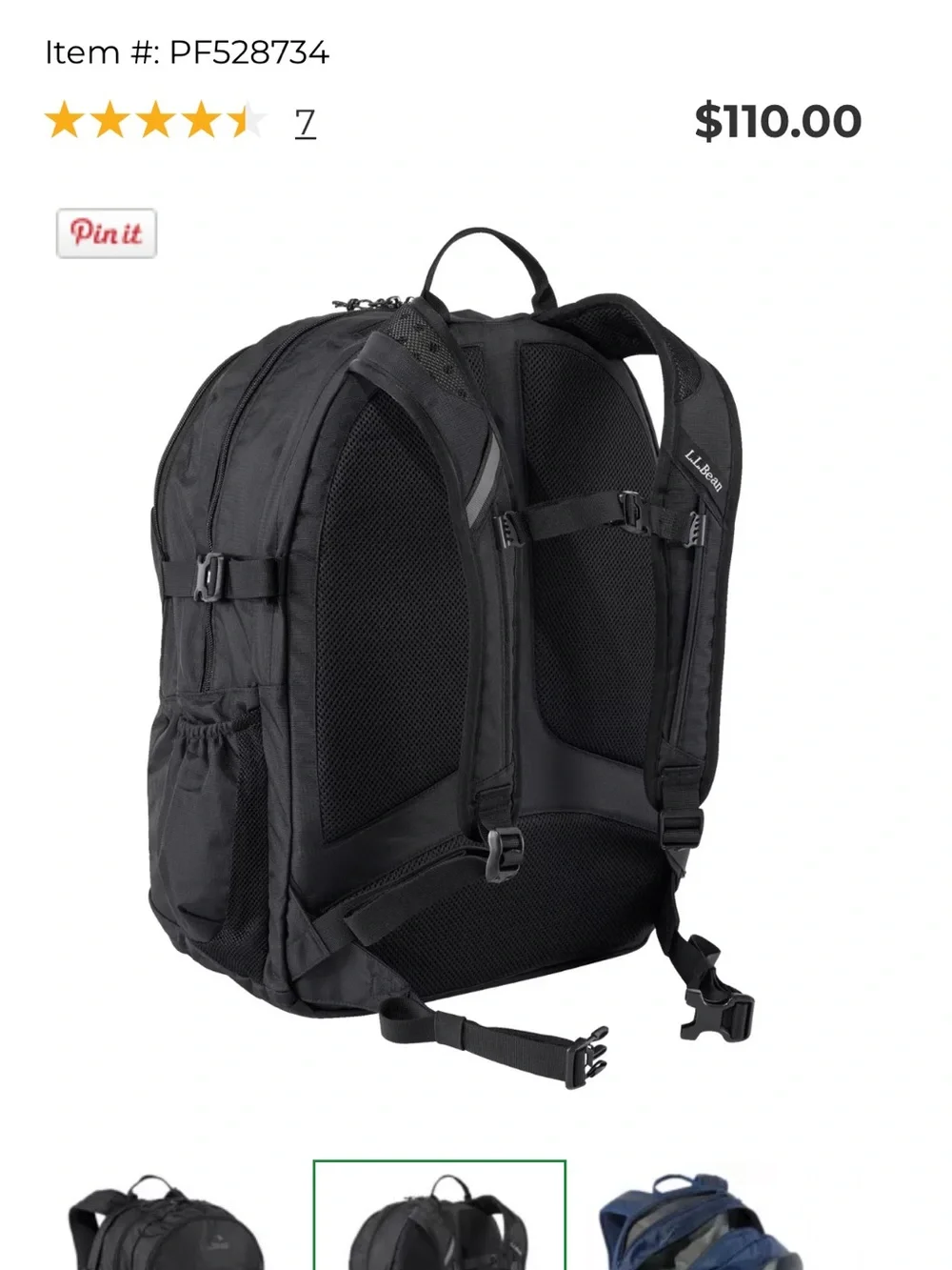 L.L. Bean Black Multi-Compartment Backpack